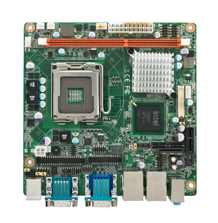 Intel<sup>®</sup> Core™ 2 Duo/Quad Mini-ITX Motherboard with VGA/LVDS, 8 COM, and 8 USB