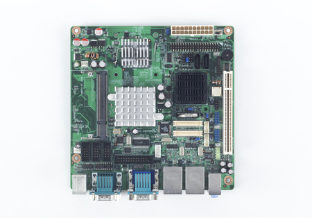 인텔 아톰 1.6 GHz 프로세서, Mini-ITX, FSB533, VGA, 2 x LVDS, 2 x LAN
