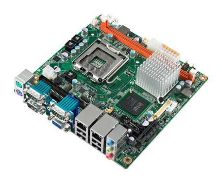 Intel<sup>®</sup> Core™ 2 Duo/Quad Mini-ITX Motherboard with VGA/LVDS, 8 COM, and 8 USB