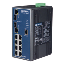 8 Fast Ethernet + 2 Gigabit Industrial Managed Redundant GbE switch