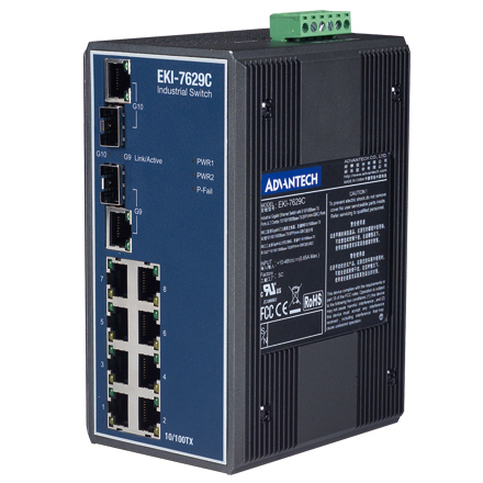 8-port 10/100Mbps + 2-port SFP combo GbE switch