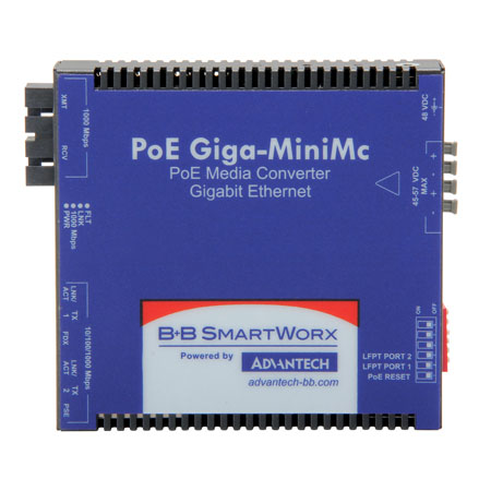 PoE Giga-MiniMc LFPT, 2 RJ45 + SFP