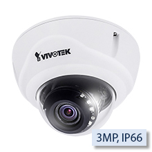 VIVOTEK FD9371-HTV 3MP Outdoor Day/Night Fixed Dome IP Network Camera, Vari-Focal 3-9mm Lens, 2048x1536, 30fps, H.265, H.264, MJPEG, IP66, Vandal-proof IK10, PoE