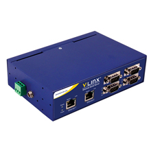 4-port Industrial Ethernet Serial Server - (2) RJ45, (4) DB9 RS-232/422/485