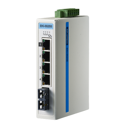 ProView 5-port 10/100Mbps Industrial Switch with 1x Single Mode SC Type, Wide Temp -10~60&#8451;