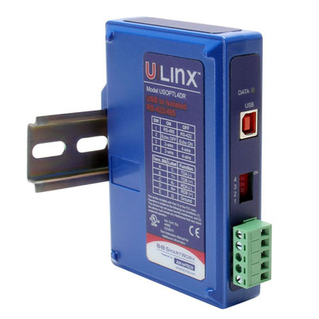 USB to RS-422/485, Isoalted, DIN Rail
