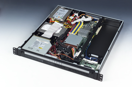 1U Rackmount Bare ATX Motherboard Chassis with 1 Slot Capacity, 3 HDD Bays