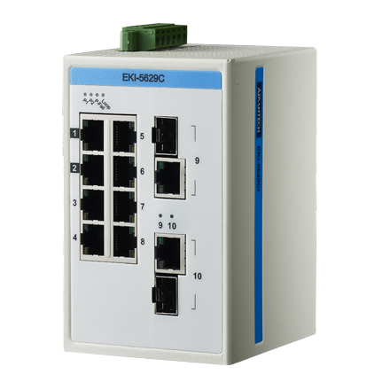 ProView 8-Port Gigabit Industrial Switch with 2x RJ45/SFP Combo, Wide Temperature -10~60&#8451;