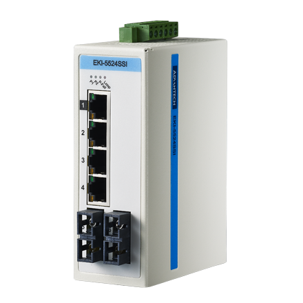 ProView 5-port 10/100M with 2x Single Mode SC Type Industrial Switch, Wide Temp -10~60&#8451;