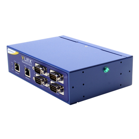 4-port Industrial Ethernet Serial Server - (2) RJ45, (4) DB9 RS-232/422/485