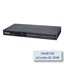 VIVOTEK AW-GEV-264A-185 VivoCam L2 Managed PoE Switch 24xGE PoE + 2xCombo GE