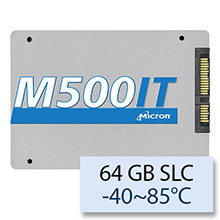 Micron M500IT Wide Temperature -40~85°C, 64 GB 2.5" SATAIII SLC MTFDDAK064SBD-1AK12ITYY
