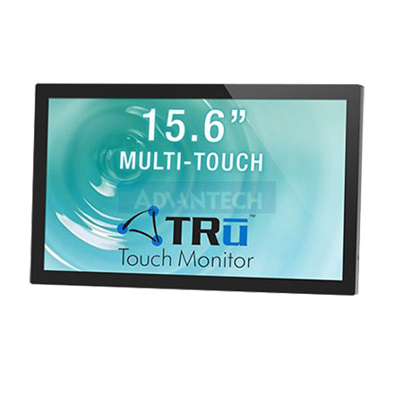 TRu 15.6" K15B-0101  Slim Line P-Cap Display, 2 Touch, 1366 x 768, 225 nits, 500:1, VGA, 12V DC